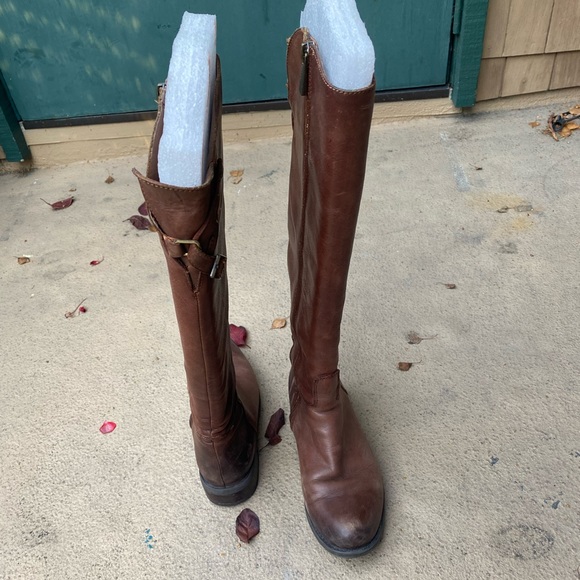 Vince Camuto Kadia Knee High Riding Boots Womens Size 7M Brown Leather Zip - Picture 2 of 6